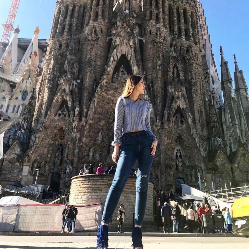 Blue & White Striped Blouse